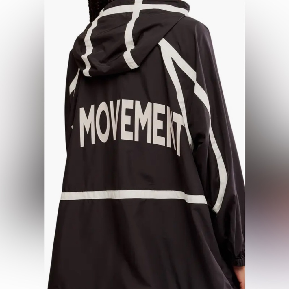 Free People movement Black and White Windbreaker Jacket NWOT sz small